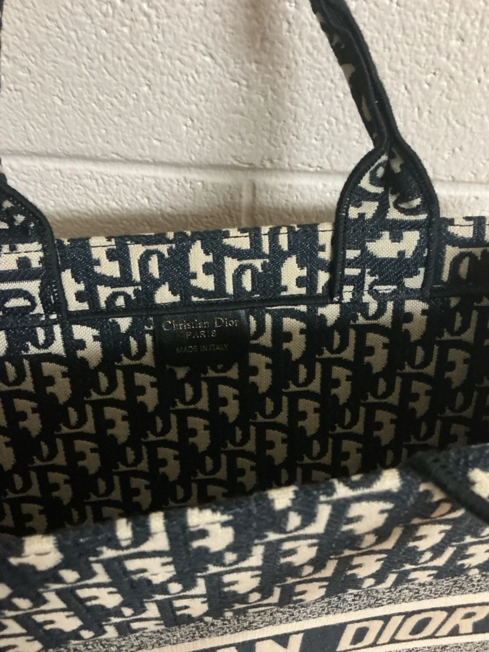 Dior Beige and Black Christian Dior Book Tote - Picture 6 of 7